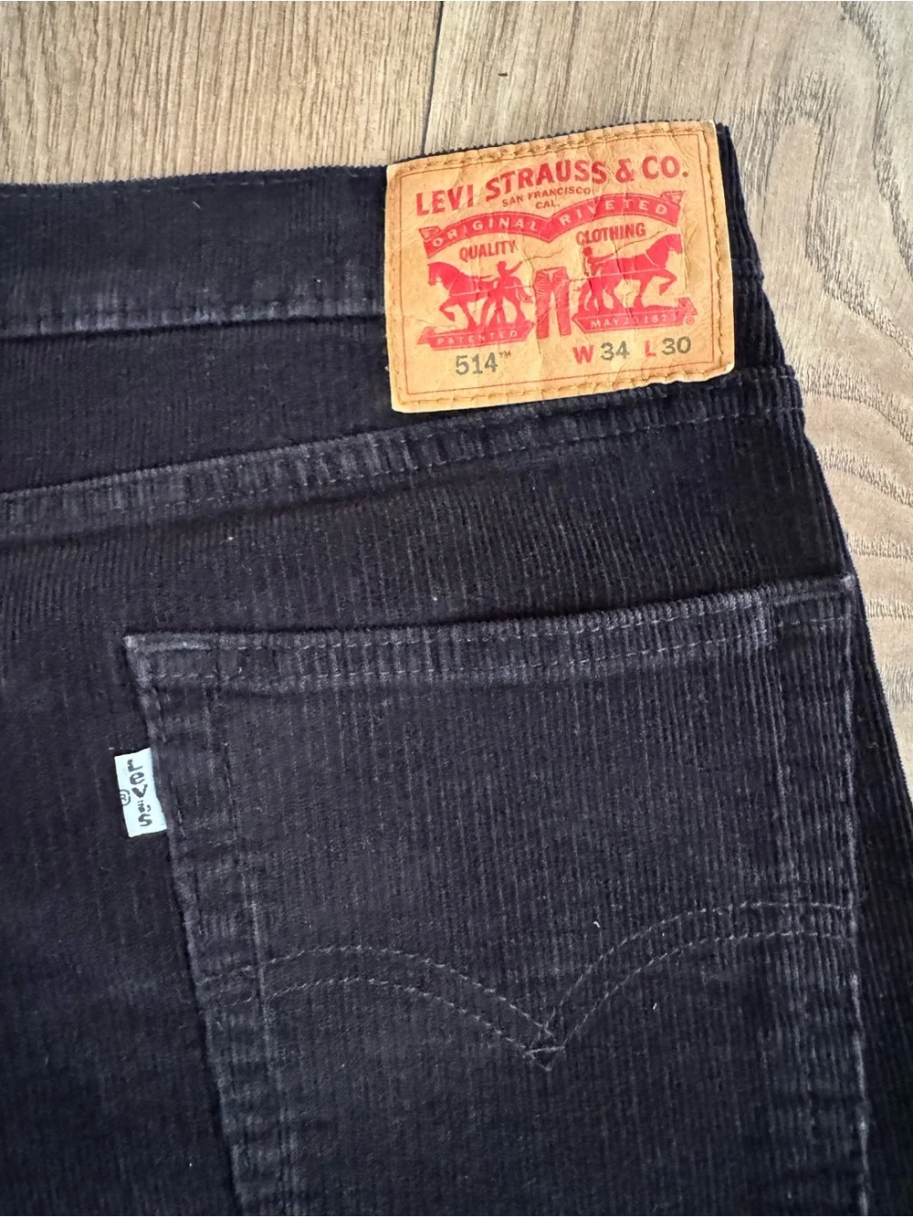 Levi's Men's Black Corduroy Trousers - Straight Leg